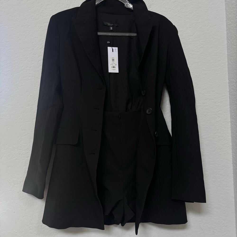 Dynamite Hailee Blazer Romper Mini Dress Black Small NWT - Picture 12 of 12